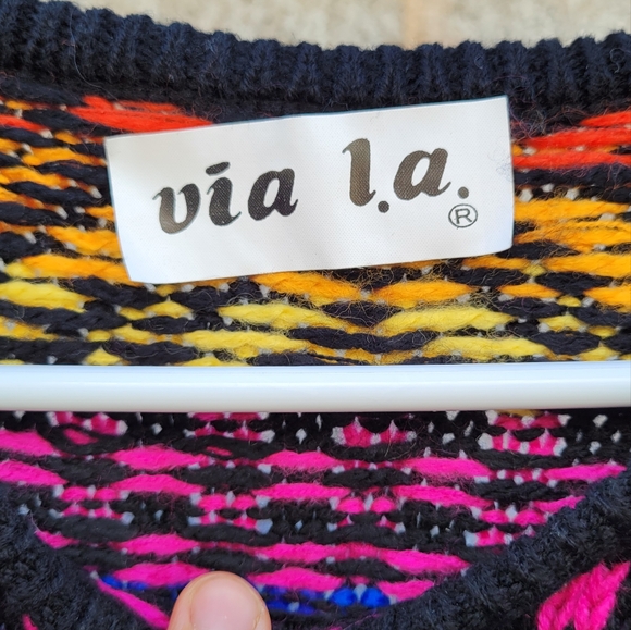VIA LA 80's vintage handknitt sweater - Picture 2 of 4